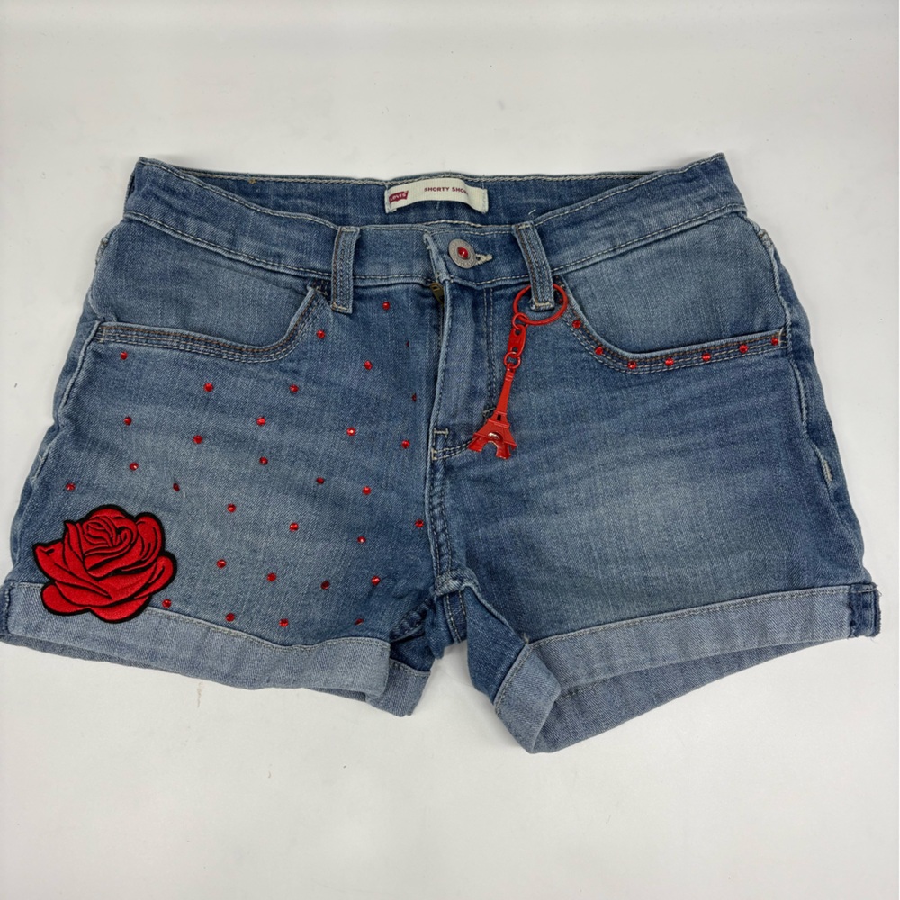 Denim Levi Shorts with Red Accents 8y